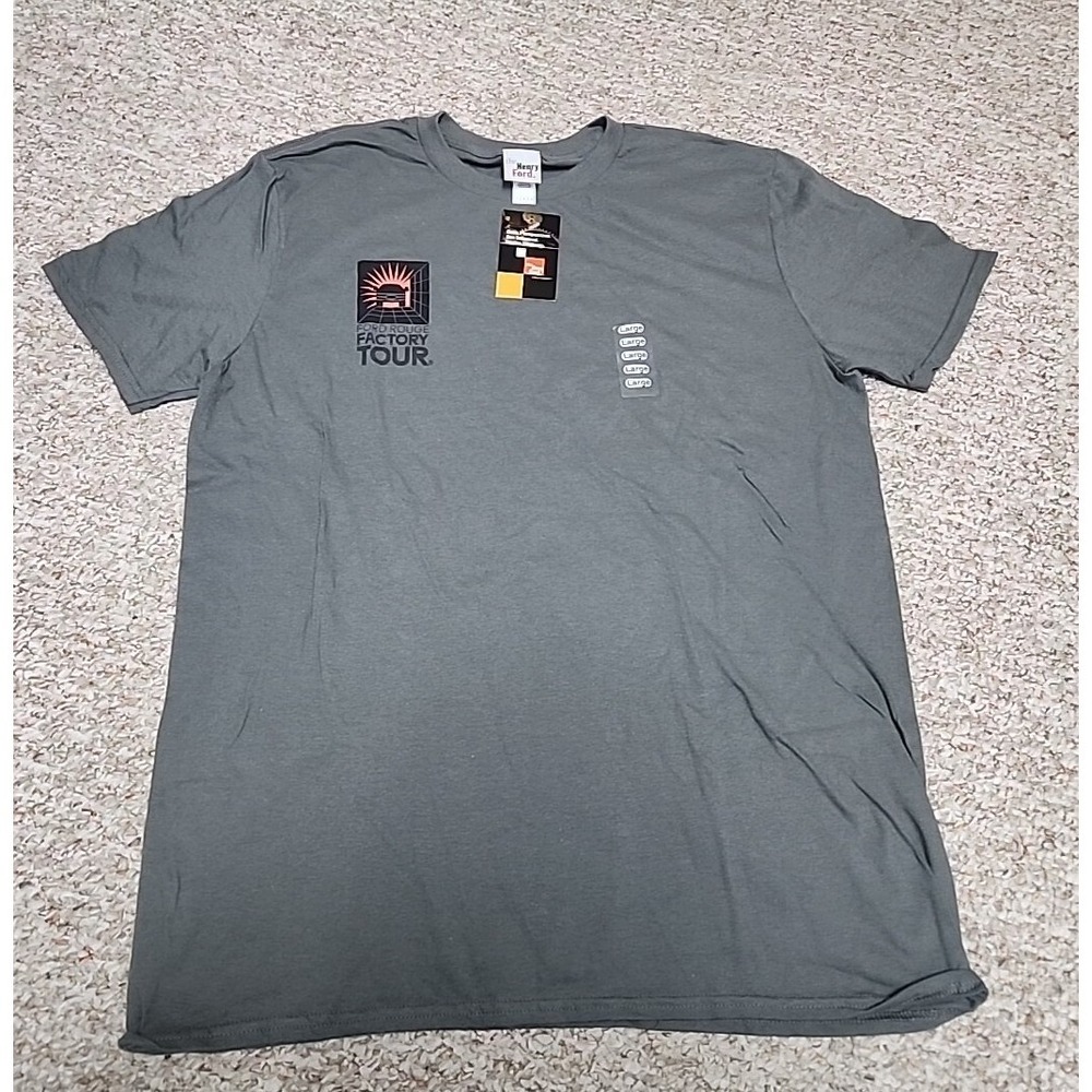 Ford Rouge Factory Tour Mens Large T-Shirt NWT Gray Cotton The Henry Ford